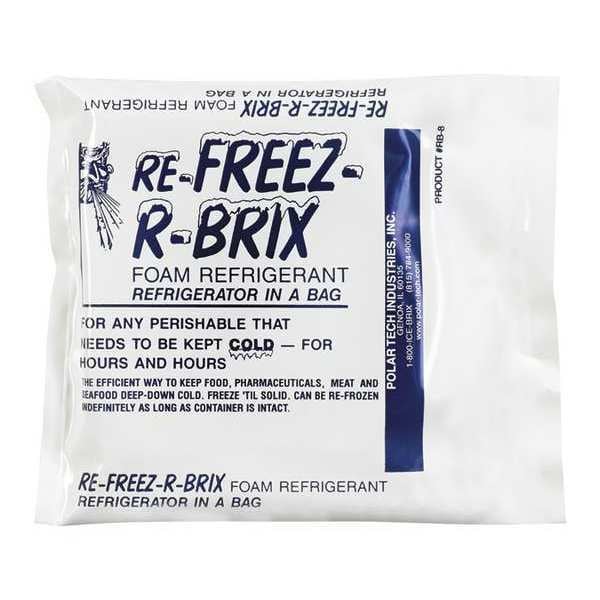 Re-Freez-R-Brix Re-Freez-R-Brix Cold Bricks, 4 1/2" x 4" x 3/4", White, PK42 - RB8