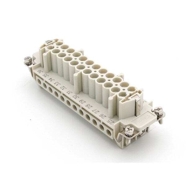 Inserto de terminal de tornillo Molex Gwconnect, hembra, de 24 polos, 16A, numerados del 25 al 48, con protección de cable - 7324.6008.0