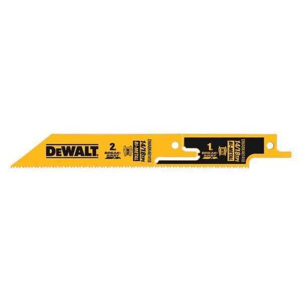 Dewalt 6" L x Metal Cutting Breakaway Recip Blades, 6", 14/18TPI, PK25 - DWABK461418B25