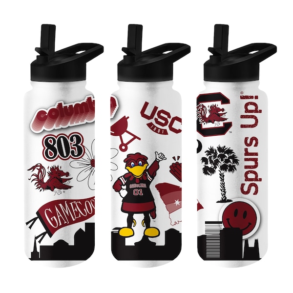 Logo Brands South Carolina 34oz Native Quencher Bottle - 208-S34QB-63