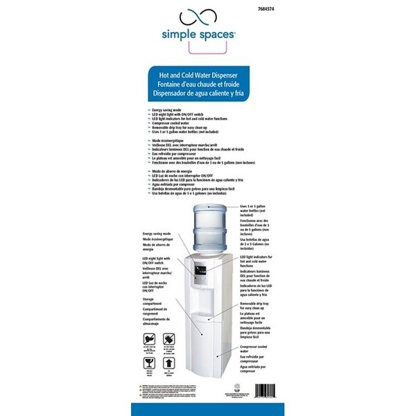 Simple Spaces Simple Spaces MYL10S-W-2HC-3L Water Dispenser, 15 L Cooler - MYL10S-W-2HC-3L