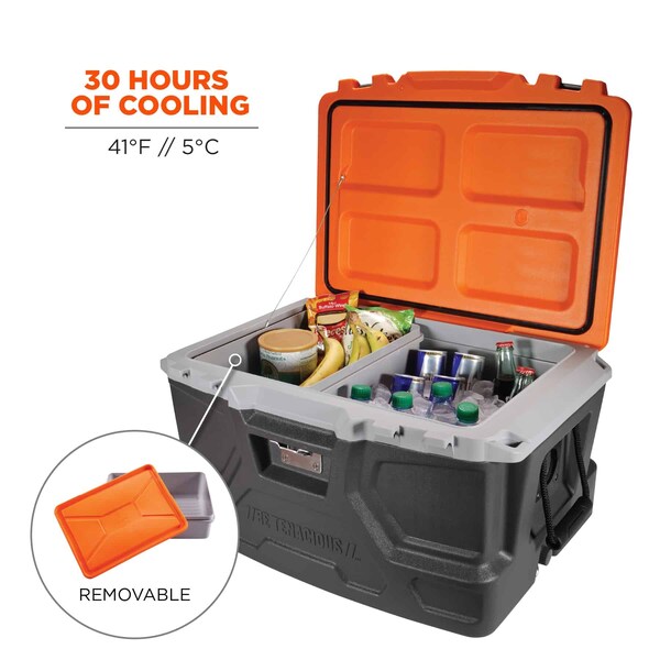 Ergodyne Industrial Hard Sided Cooler 5171, Orange/Gray, 48qt, 20PK - 13173