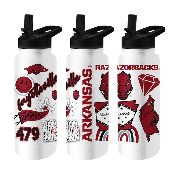 Logo Brands Arkansas 34oz Native Quencher Bottle - 108-S34QB-63