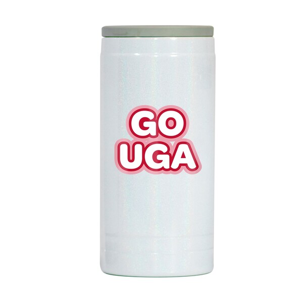 Logo Brands Georgia 12oz Bubble Iridescent Slim Coolie - 142-S12IC-53