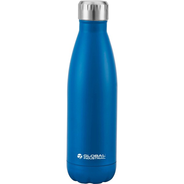 Global Industrial Global IndustrialDouble Wall Stainless Water Bottle, Blue, 17 Oz., 24PK - B2375123
