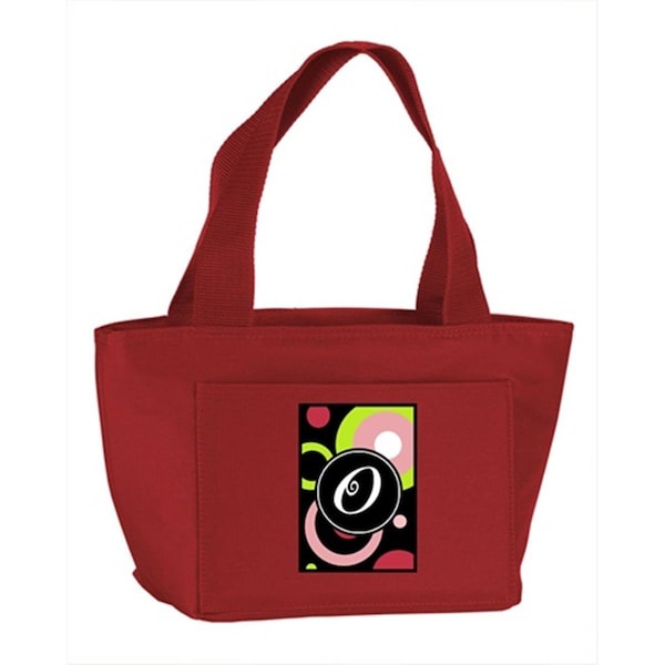 Beyondbasketball Monogram Letter O - Retro in Black Zippered Insulated School Washable and Stylish Lunch Bag Cooler - BE889257