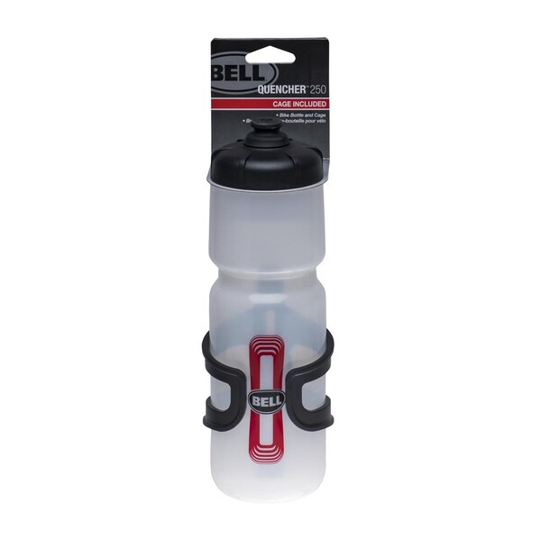 Bell Sports Bell Sports Quencher Plastic Water Bottle and Cage 26 oz Clear Black - 7151855