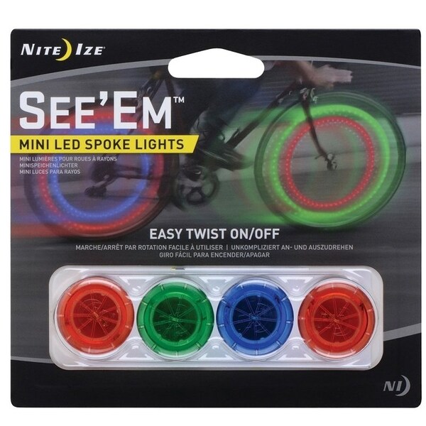 Nite Ize See'Em Series Spoke Light, Plastic, Blue/Green/Red - NSE-A1-4R3