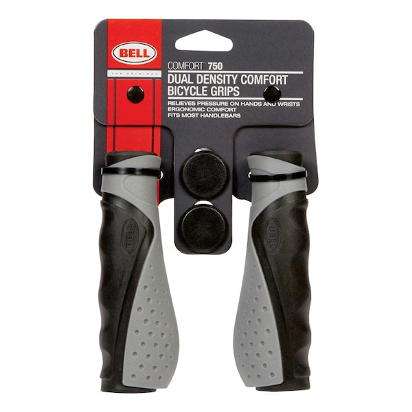 Bell Sports Bell Sports Comfort 750 Rubber Bike Grips Grey/Black - 7052624