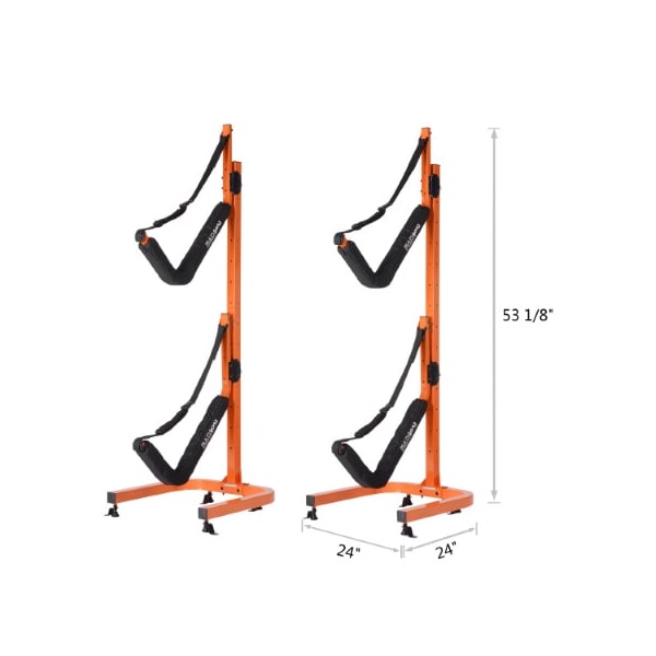 Leisure Sports Double Kayak Storage Rack, Self-Standing Dual Canoe Kayak CLeisure Sportsle Set, Adjustable Safety - 693877SVC