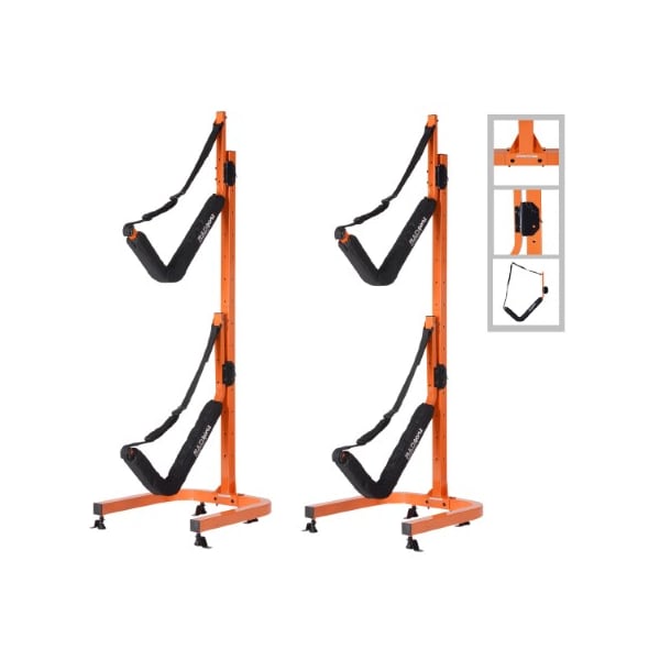Leisure Sports Double Kayak Storage Rack, Self-Standing Dual Canoe Kayak CLeisure Sportsle Set, Adjustable Safety - 693877SVC