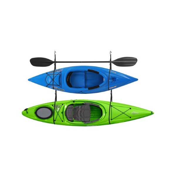 Leisure Sports 2029 Double Kayak Storage Strap Garage Canoe Hoists 100 lb Capacity Lifetime Warranty - 896336ECE