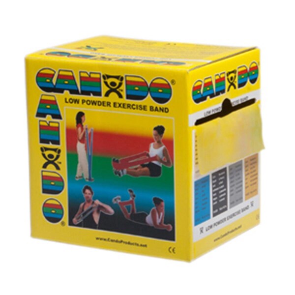 Cando International Low Powder Exercise Band, 50 yards Roll - Yellow, X Light - CANDO-10-5221