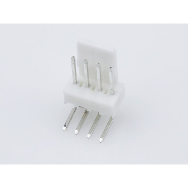 Conector de placa Molex, 4 Contactos, 1 Hileras, Macho, Ángulo Recto, Separación de 0.1 pulgadas, Terminal de Soldadura - 22057048
