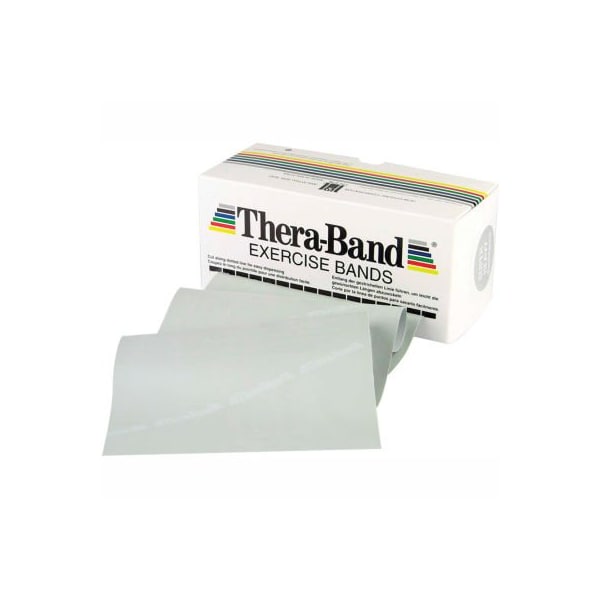 Fabrication Enterprises Thera-Band Latex Exercise Band, Silver, 6 Yard Roll/Box - 10-1017
