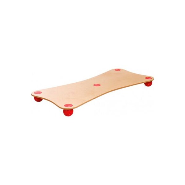 Fabrication Enterprises TOGU Balanza Ballstep XXL Balance Board, Birch Wood with Red Balls - 30-4561