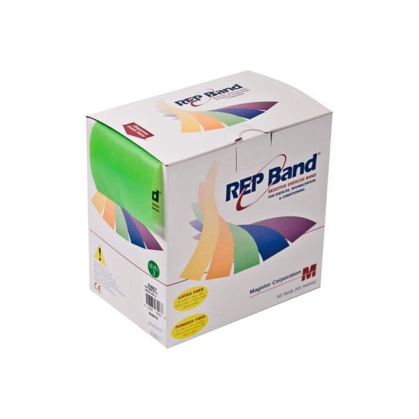 Fabrication Enterprises REP Band Latex Free Exercise Band, Lime, 50 Yard Roll/Box - 10-1091