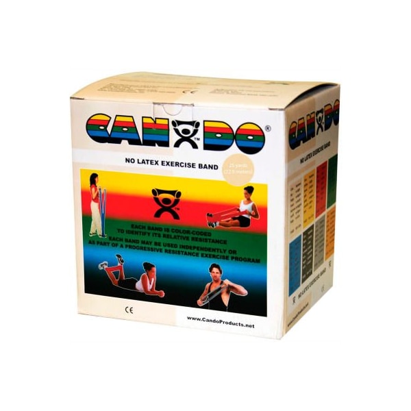 Fabrication Enterprises CanDo Latex-Free Exercise Band, Tan, 25 Yard Roll, 1 Roll/Box - 1362630