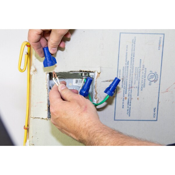 Conector de cables WingGard de Gardner Bender, cables del calibre 14 al 6, contacto de acero, material de carcasa termoplástica, azul - 25-089