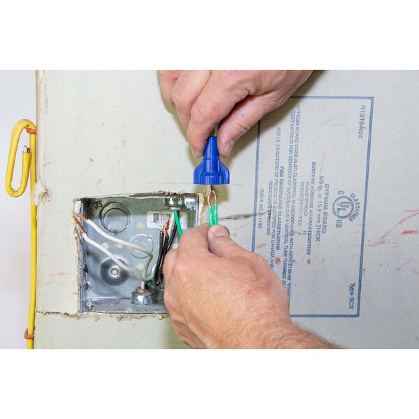 Conector de cables WingGard de Gardner Bender, cables del calibre 14 al 6, contacto de acero, material de carcasa termoplástica, azul - 25-089