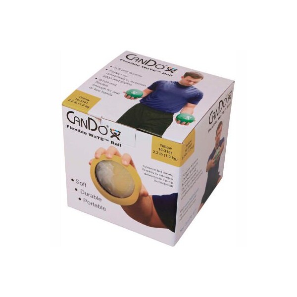 Fabrication Enterprises CanDo WaTE Hand-held Weighted Ball, Yellow, 1 kg/2.2 lb. - 460846
