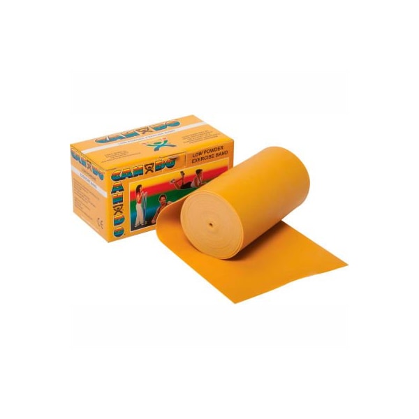 Fabrication Enterprises CanDo Low Powder Exercise Band, Gold, 6 Yard Roll, 1 Roll/Box - 1211785