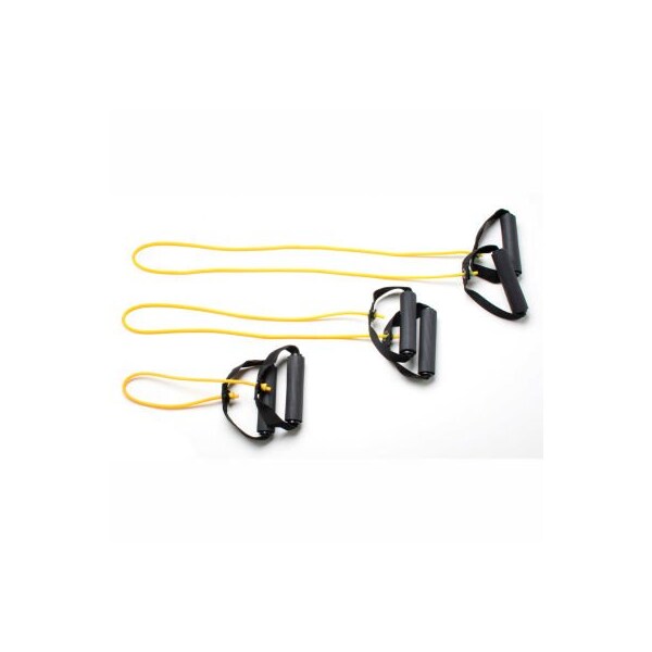 Fabrication Enterprises CanDo Exercise Tubing with Handles, Full Body Set -18", 36", 48"), Yellow, 3/Set - 1432391