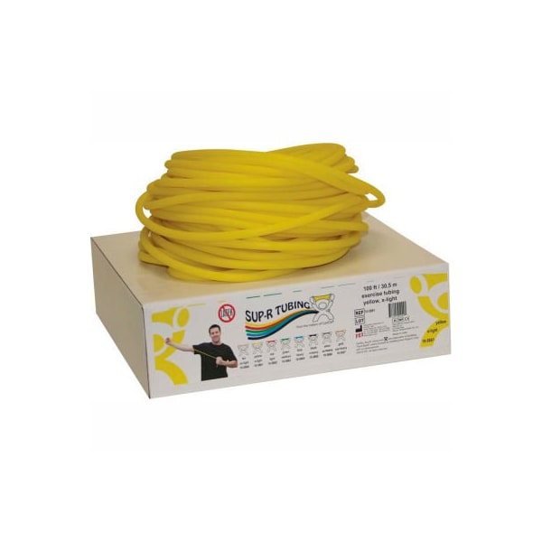 Fabrication Enterprises Sup-R Tubing Latex Free Exercise Tubing, Yellow, 100' Roll/Box - 1447001