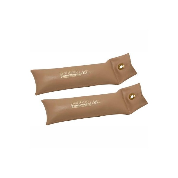 Fabrication Enterprises CanDo SoftGrip Hand Weight, 6 lb., Tan, 1 Pair - 10-0358-2