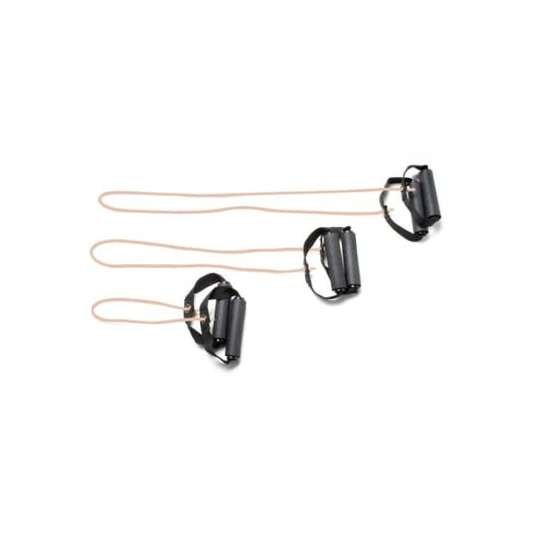 Fabrication Enterprises CanDo Exercise Tubing with Handles, Full Body Set -18", 36", 48"), Tan, 3/Set - 1432026