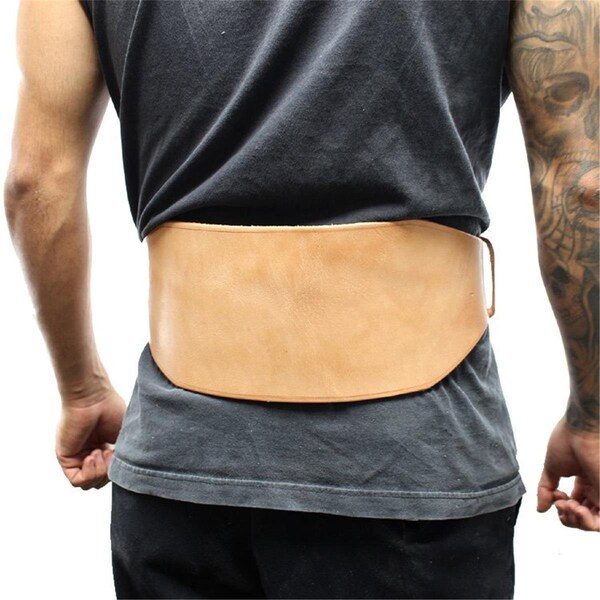 Shelter 6 in. Last Punch New Split Leather Weight Lifting Belt Padded Power, Beige- Small - 248-S