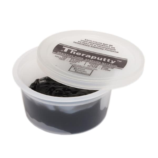 Fabrication Enterprises CanDo Theraputty Exercise Material- 2 Oz.- Black - X-firm - 10-1466