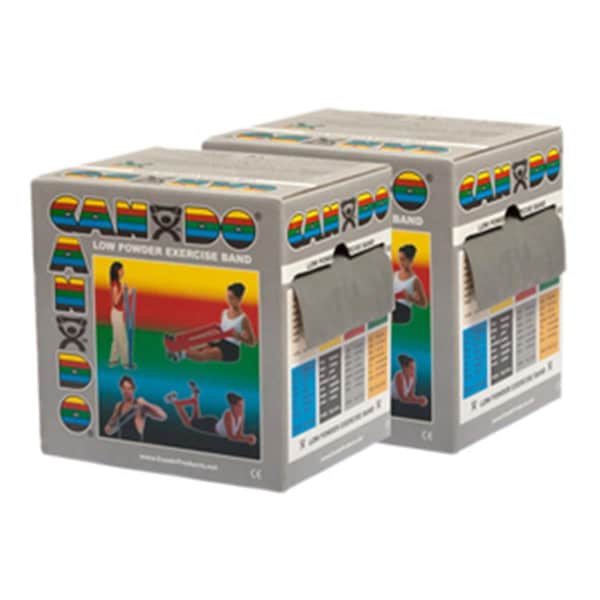 Cando International Low Powder Exercise Band, 100 yards - Silver, 2X Heavy, 2PK - CANDO-10-5496