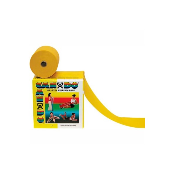 Fabrication Enterprises CanDo Latex-Free Exercise Band, Yellow, 50 Yard Roll, 1 Roll/Box - 1359343