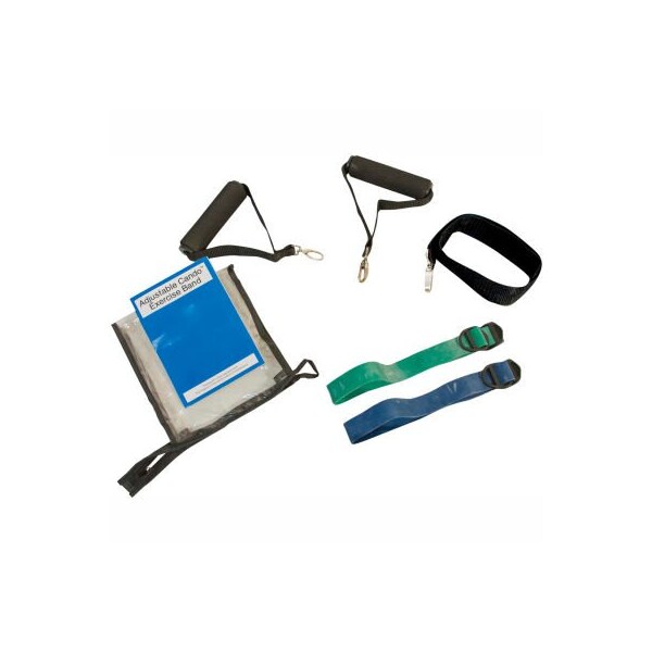 Fabrication Enterprises CanDo Adjustable Exercise Band, 2 Band Set, Moderate -Green, Blue) - 487509