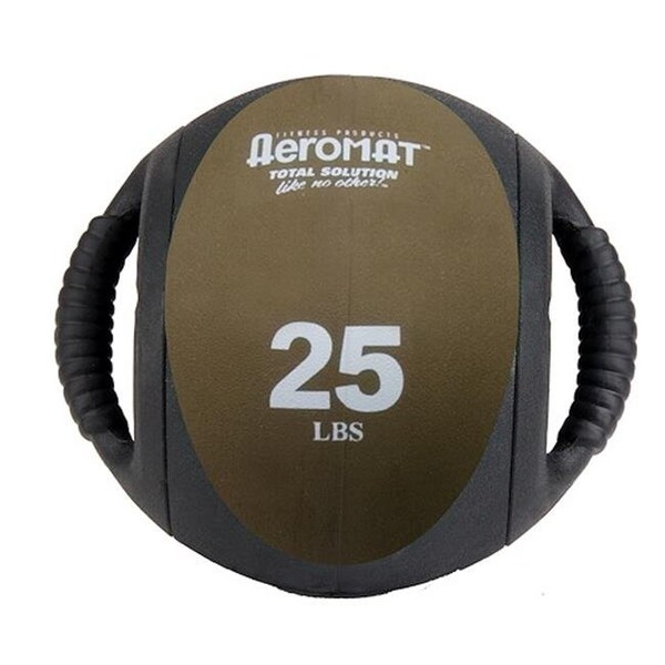 Aeromat Aeromat 35139 Dual Grip Power Med Ball 9 in. Dia. 25 LB Black- Bronze - 35139