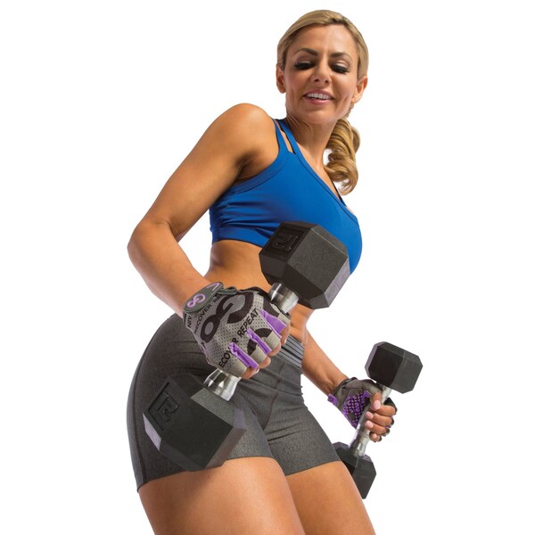 Gofit Women's Pro Trainer Gloves with Padded Go-Tac Palm (Purple/Medium) - GF-WGTC-M/PPL
