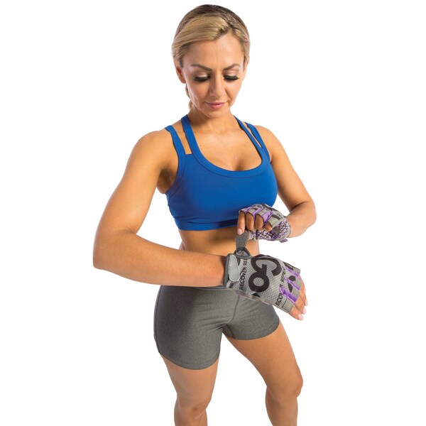 Gofit Women's Pro Trainer Gloves with Padded Go-Tac Palm (Purple/Medium) - GF-WGTC-M/PPL