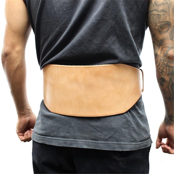 Steadfast 6 in. Last Punch New Split Leather Weight Lifting Belt Padded Power, Beige- Small - ST861341