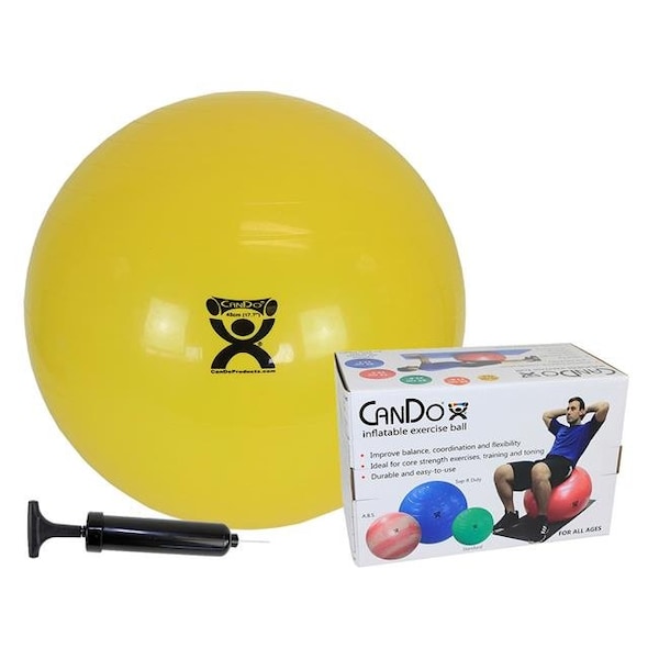 Cando International Cando 30-1844 18 in. Pump Inflatable Exercise Ball Economy Set; Yellow - 30-1844