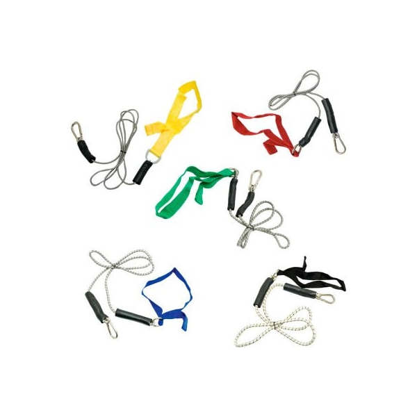 Fabrication Enterprises CanDo Bungee Exercise Cord with Attachments, 4' Cord, 5 Color Set - 1431660