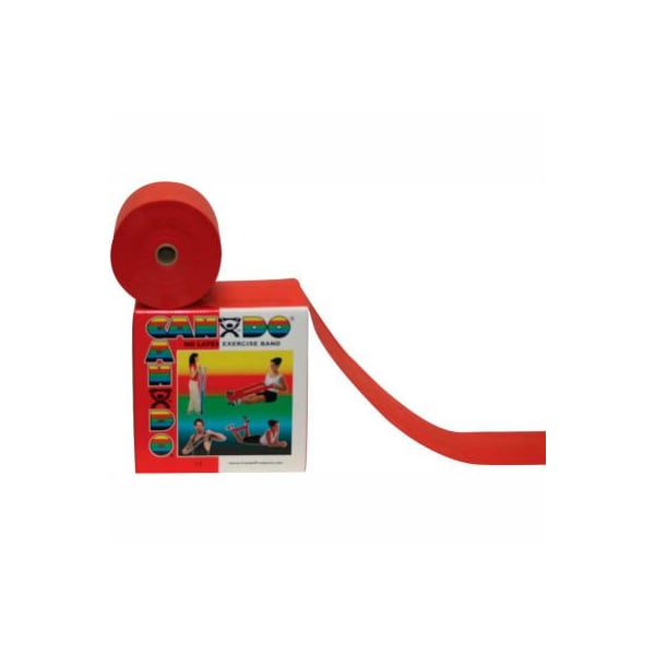 Fabrication Enterprises CanDo Latex-Free Exercise Band, Red, 50 Yard Roll, 1 Roll/Box - 1359708