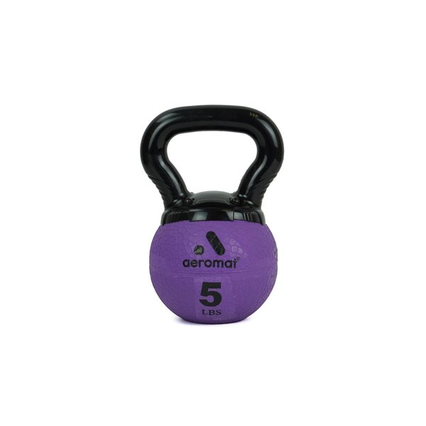 Agm Group 5 lbs 2021 Aeromat Elite Mini Kettlebell Medicine Ball, Purple - New Handle - 35822