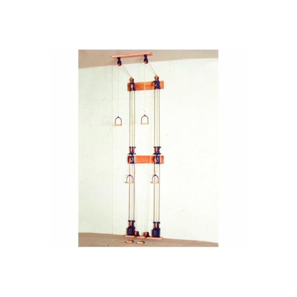 Fabrication Enterprises Triple Handle Chest/Floor/Overhead Weight Pulley System with Dual Weight Stack, 10 x 2.2 lb Weights - 10-0662