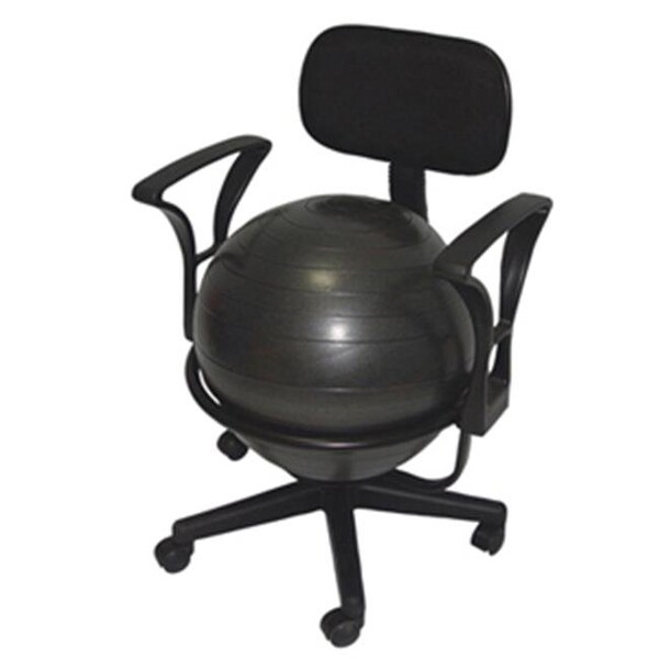 Cando International CanDo CanDo-30-1791 Mobile Metal Ball Chair with 22 in. Ball with Back & Arms - CANDO-30-1791