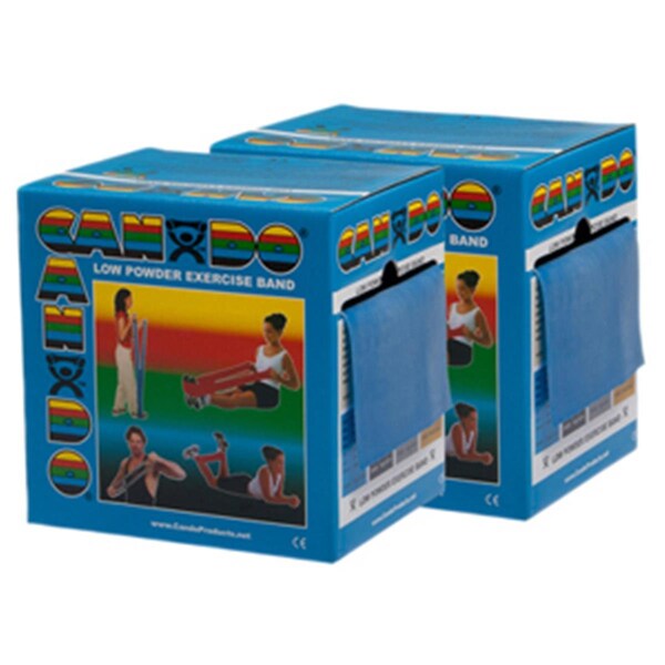 Cando International Low Powder Exercise Band, 100 yards - Blue, Heavy, 2PK - CANDO-10-5494