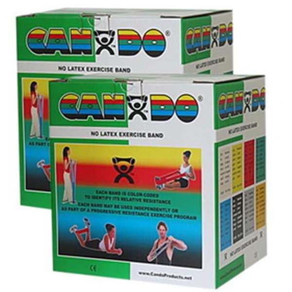 Fabrication Enterprises Fabrication Enterprises 10-5653 Cando Twin-Pak Latex-Free Exercise Band; Green - 100 yards - 1371031