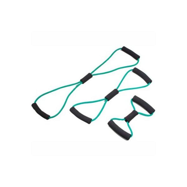 Fabrication Enterprises CanDo BowTie Tubing Exerciser, Full Body Set -14", 22", 30"), Green, 3/Set - 1436774