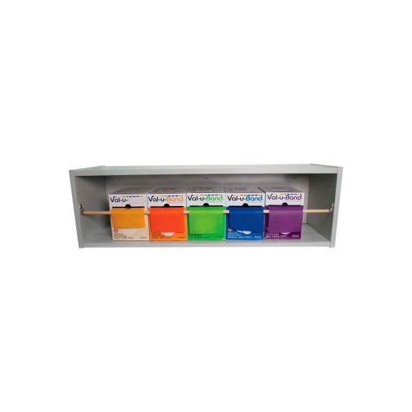 Fabrication Enterprises Val-u-Band Latex Free Exercise Band, W/ Dispens-a-Band Rack, 50 Yard/Box, 5 Color Set - 1544886