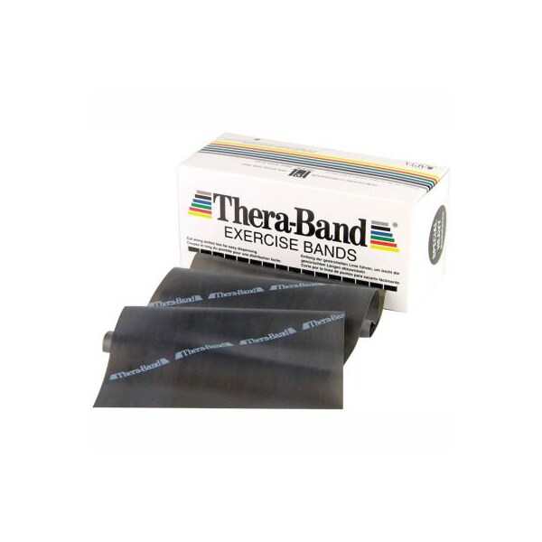Fabrication Enterprises Thera-Band Latex Exercise Band, Black, 6 Yard Roll/Box - 10-1004